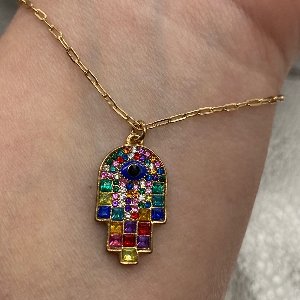 Hamsa Hand with the Evil Eye necklace